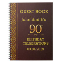 Vintage lederen textuur 90ste verjaardag guestbook