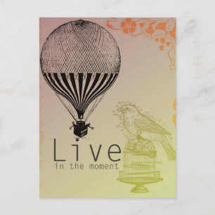 Vintage leeft op het moment briefkaart