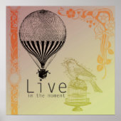 Vintage leeft op het moment poster (Voorkant)