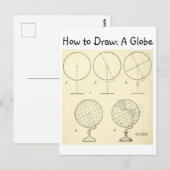 Vintage Leer hoe je een Wereldbol tekent Briefkaart (Voorkant / Achterkant)