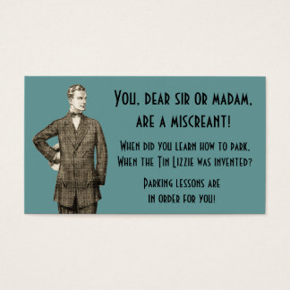 Vintage Leer parkeren Visitekaartje