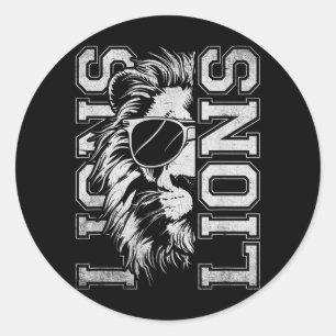 Vintage Leeuwen School Sport Fan Team Spirit Masco Ronde Sticker