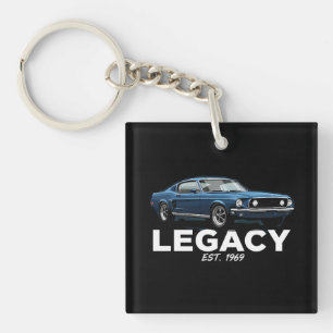 Vintage Legacy Est 1969 Klassieke Auto Retro Sleut Sleutelhanger