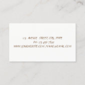 Vintage, legant, bloemen visitekaartje (Achterkant)