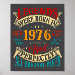 Vintage Legenden Geboren In 1976 Grafisch Voor 50e Poster