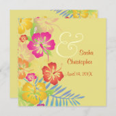 Vintage/Leis/Luau/hibiscusWedding-uitnodigingen Kaart (Voorkant / Achterkant)