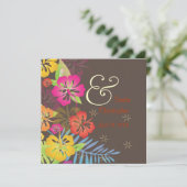 Vintage/Leis/Luau/hibiscusWedding-uitnodigingen Kaart (Staand voorkant)