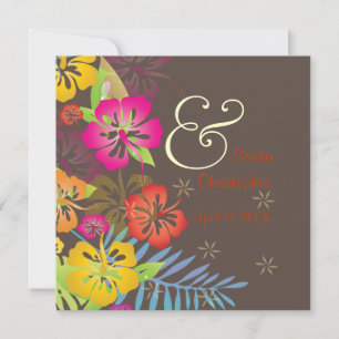 Vintage/Leis/Luau/hibiscusWedding-uitnodigingen Kaart