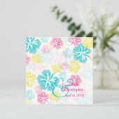 Vintage/Leis/Luau/hibiscusWedding-uitnodigingen Kaart (Staand voorkant)