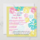 Vintage/Leis/Luau/hibiscusWedding-uitnodigingen Kaart (Achterkant)