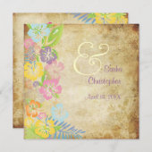 Vintage/Leis/Luau/hibiscusWedding-uitnodigingen Kaart (Voorkant / Achterkant)