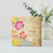 Vintage/Leis/Luau/hibiscusWedding-uitnodigingen Kaart (Staand voorkant)