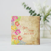 Vintage/Leis/Luau/hibiscusWedding-uitnodigingen Kaart (Staand voorkant)