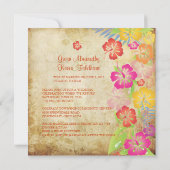 Vintage/Leis/Luau/hibiscusWedding-uitnodigingen Kaart (Achterkant)