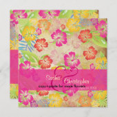 Vintage/Leis/Luau/hibiscusWedding-uitnodigingen Kaart (Voorkant / Achterkant)