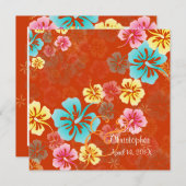 Vintage/Leis/Luau/hibiscusWedding-uitnodigingen Kaart (Voorkant / Achterkant)