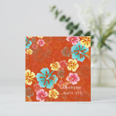 Vintage/Leis/Luau/hibiscusWedding-uitnodigingen Kaart (Staand voorkant)