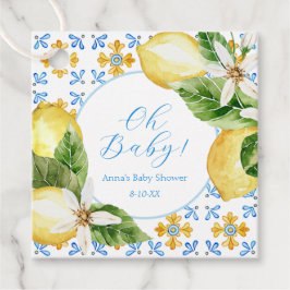 Vintage Lemon Baby Shower Favor Vierkante Sticker Bedankjes Labels