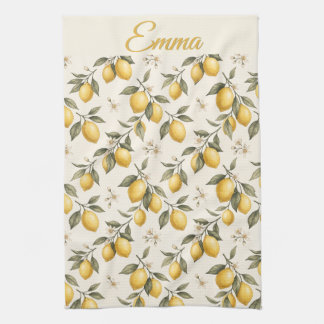 Vintage Lemon Blossom – Elegant Botanical Citrus  Theedoek