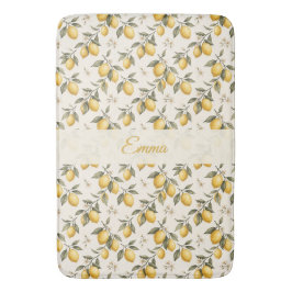 Vintage Lemon Blossom – Elegante Botanische Citroe Badmat