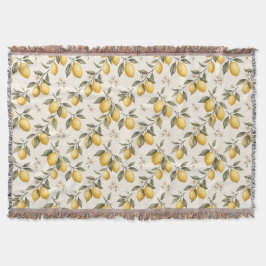 Vintage Lemon Blossom – Elegante Botanische Citroe Deken