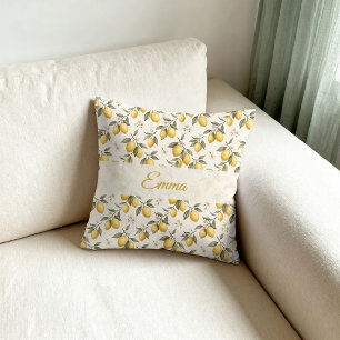 Vintage Lemon Blossom – Elegante Botanische Citroe Kussen