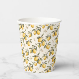 Vintage Lemon Blossom – Elegante Botanische Citroe Papieren Bekers