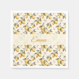 Vintage Lemon Blossom – Elegante Botanische Citroe Servet