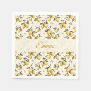 Vintage Lemon Blossom – Elegante Botanische Citroe Servet