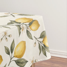 Vintage Lemon Blossom – Elegante Botanische Citroe Tafelkleed