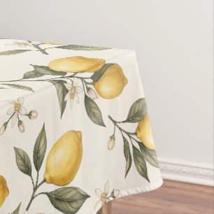 Vintage Lemon Blossom – Elegante Botanische Citroe Tafelkleed