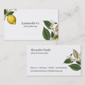 Vintage Lemon Botanische Print Visitekaartje (Voorkant / Achterkant)