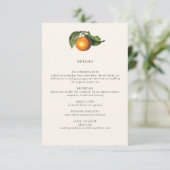 Vintage Lemon Citrus Botanical Wedding Details Informatiekaartje (Staand voorkant)