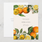 Vintage Lemon Citrus Botanical Wedding Save The Date (Voorkant / Achterkant)