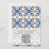Vintage Lemon Foliage Elegant QR Code Wedding Kaart (Achterkant)