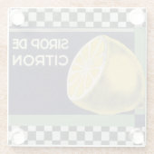 Vintage Lemon Syrup Glazen Onderzetter (Achterkant)