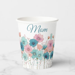Vintage lente bloemen voor mama papieren bekers