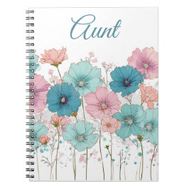 Vintage lente bloemen voor tante notitieboek
