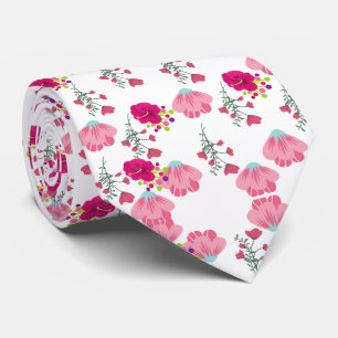 VIntage lente roze bloemendruk patroon Stropdas