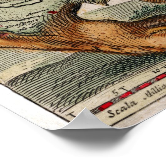 Vintage Leo Belgicus Map Poster (Hoek)