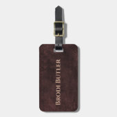 Vintage Leren Stijl Monogram Bagagelabel (Voorkant verticaal)