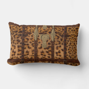 Vintage Leren Tribale Jaguar Dierenprint Kussen