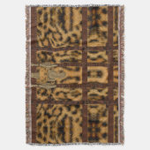 Vintage Leren Tribale Luipaard Dierprint Deken (Voorkant Verticaal)