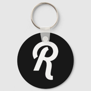 Vintage Letter R Monogram Initiaal Minimalistisch Sleutelhanger
