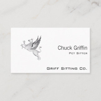 Vintage Letterpress Griffin Lijn Kunst Visitekaartje