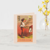 Vintage letterpress printer all occasion kaart (Gele Bloem)