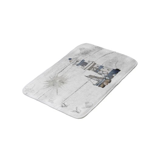 Vintage Leuchtturm mit schiff Badmat (Gekanteld)