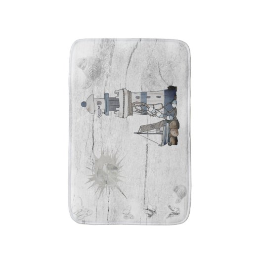 Vintage Leuchtturm mit schiff Badmat (Voorkant Verticaal)