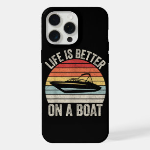 Vintage leven is beter op een boot kapitein varen iPhone 15 pro max case