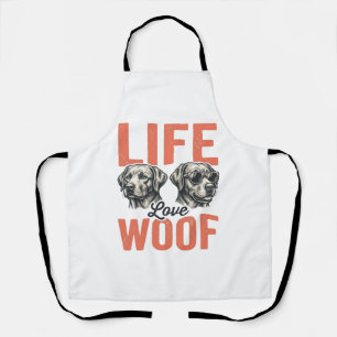 Vintage Leven Liefde Woef Hond Grafisch Ontwerp_1 Schort
